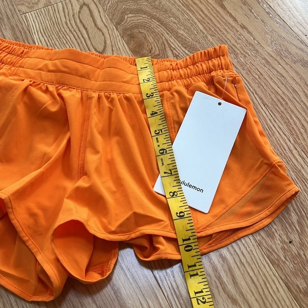 New ! Lululemon SZ 8 orange Hotty hot running shorts